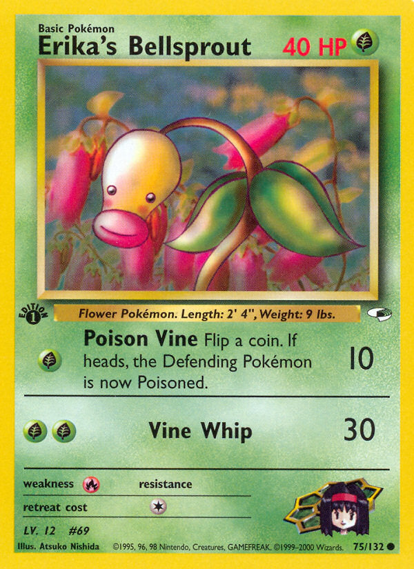 Gym Heroes Erika's Bellsprout #75/132 first edition