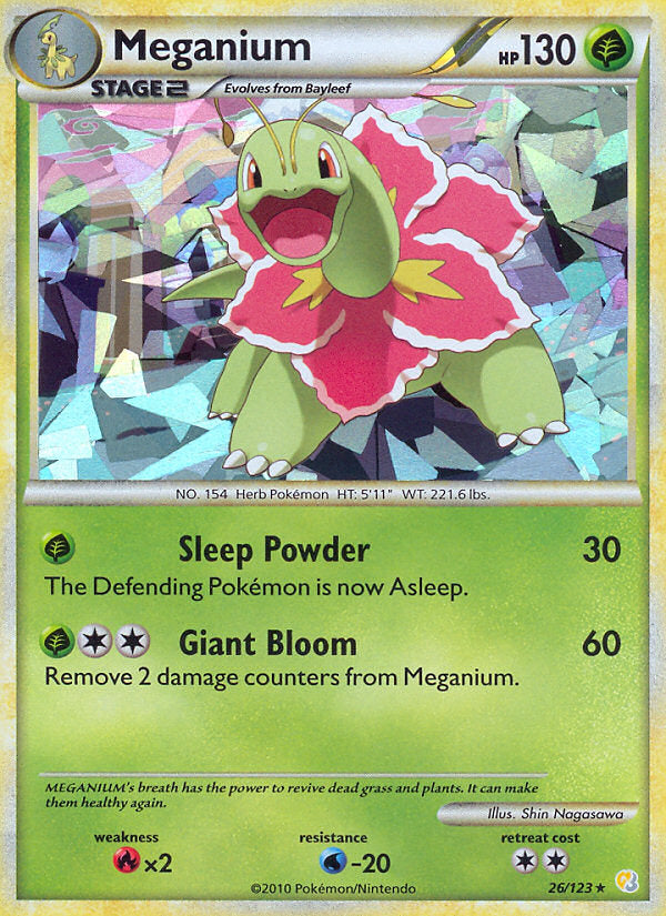 HeartGold SoulSilver Crystal Ice Holo Meganium #26/123