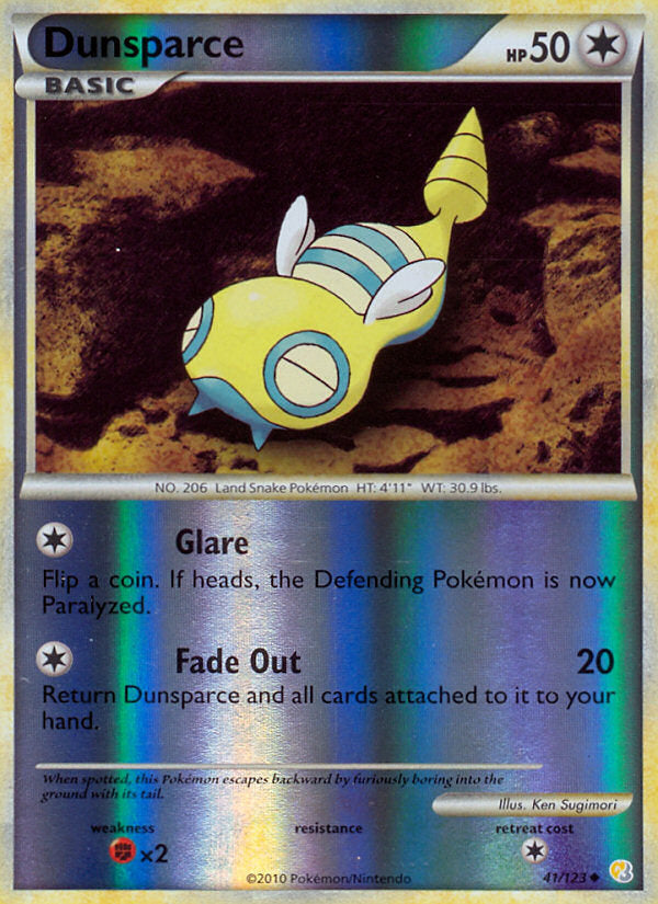 HeartGold SoulSilver Dunsparce #41/123 reverse holo