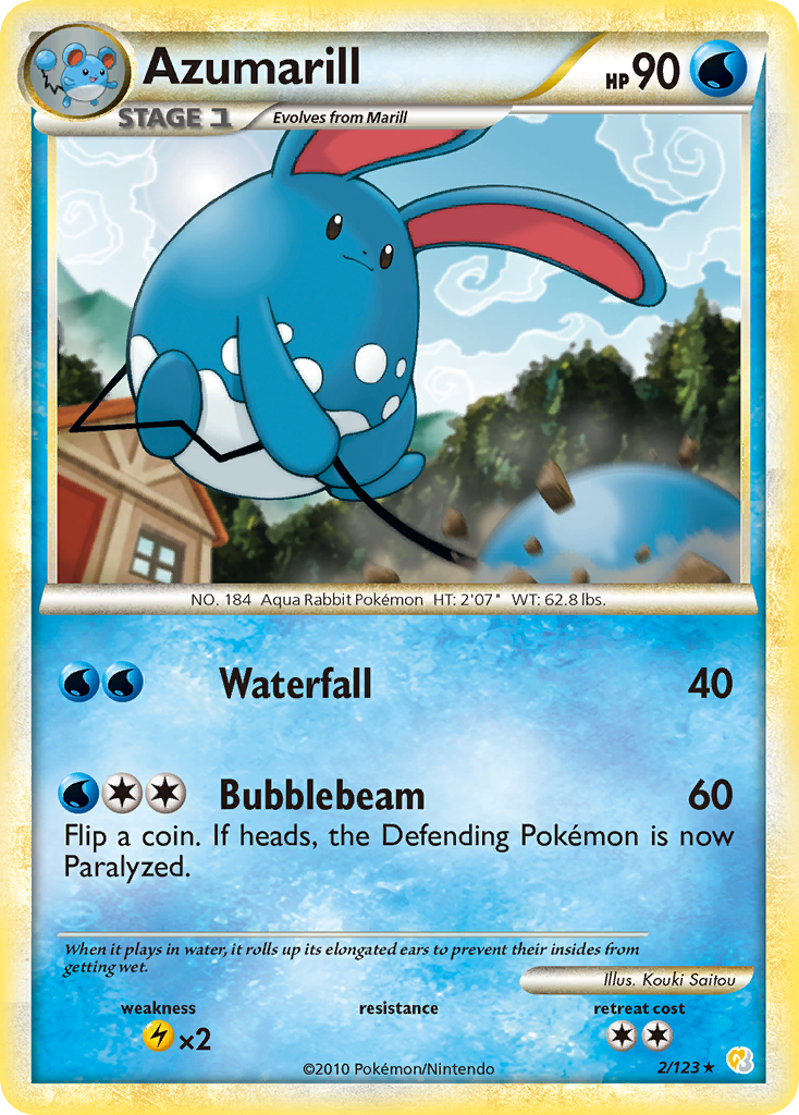 HeartGold SoulSilver Non - Holo Azumarill #2/123