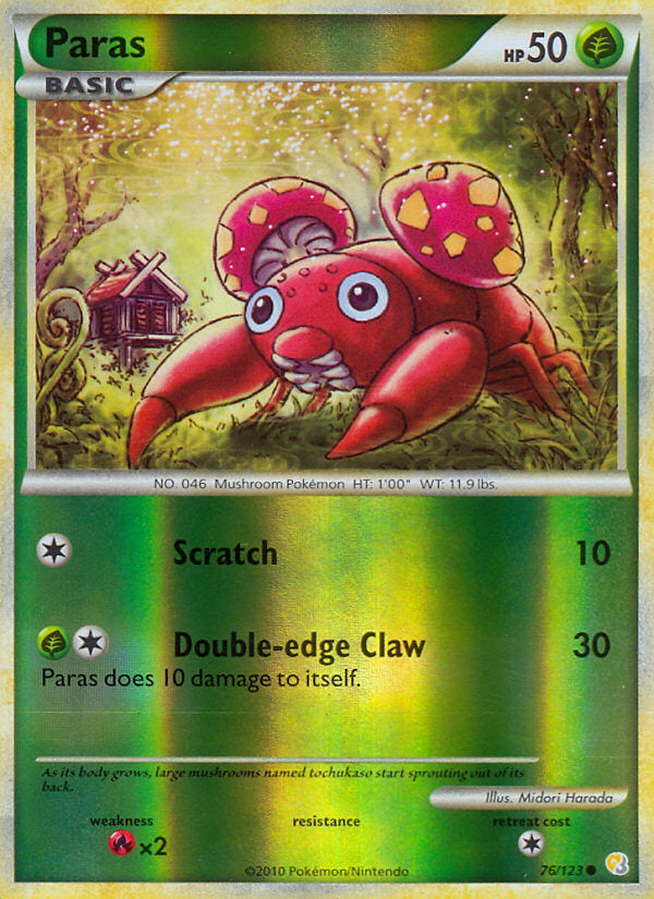 HeartGold SoulSilver Paras #76/123 reverse holo