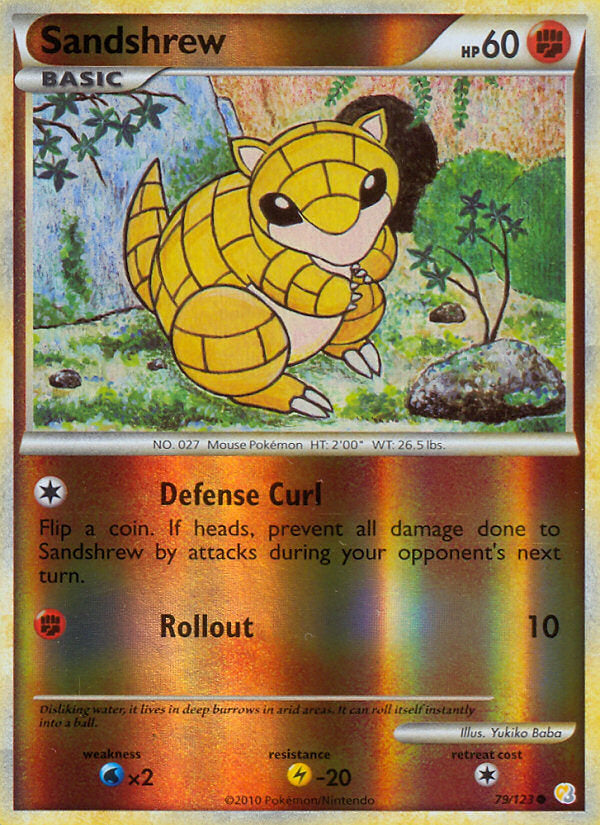 HeartGold SoulSilver Sandshrew #79/123 reverse holo