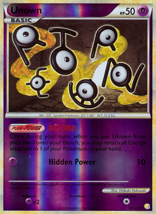 HeartGold SoulSilver Unown #54/123 reverse holo