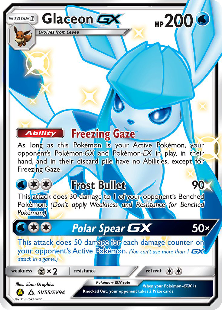 Hidden Fates Shiny Vault Glaceon GX SV55/SV94