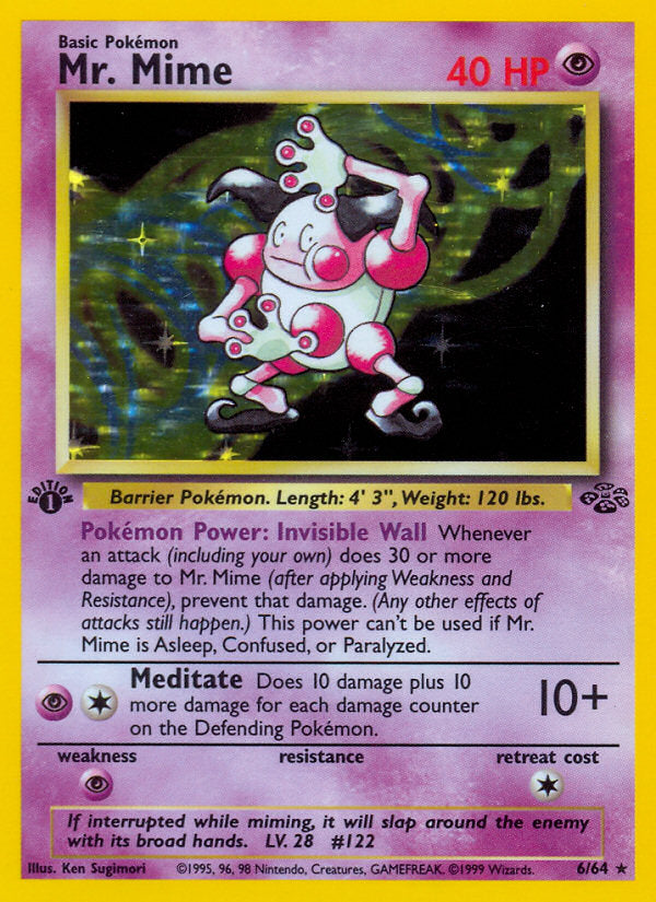 Jungle set Holo Mr. Mime #6/64 first edition
