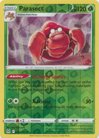 Lost Origin Parasect #5/196 reverse holo