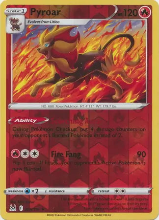 Lost Origin Pyroar #29/196 reverse holo
