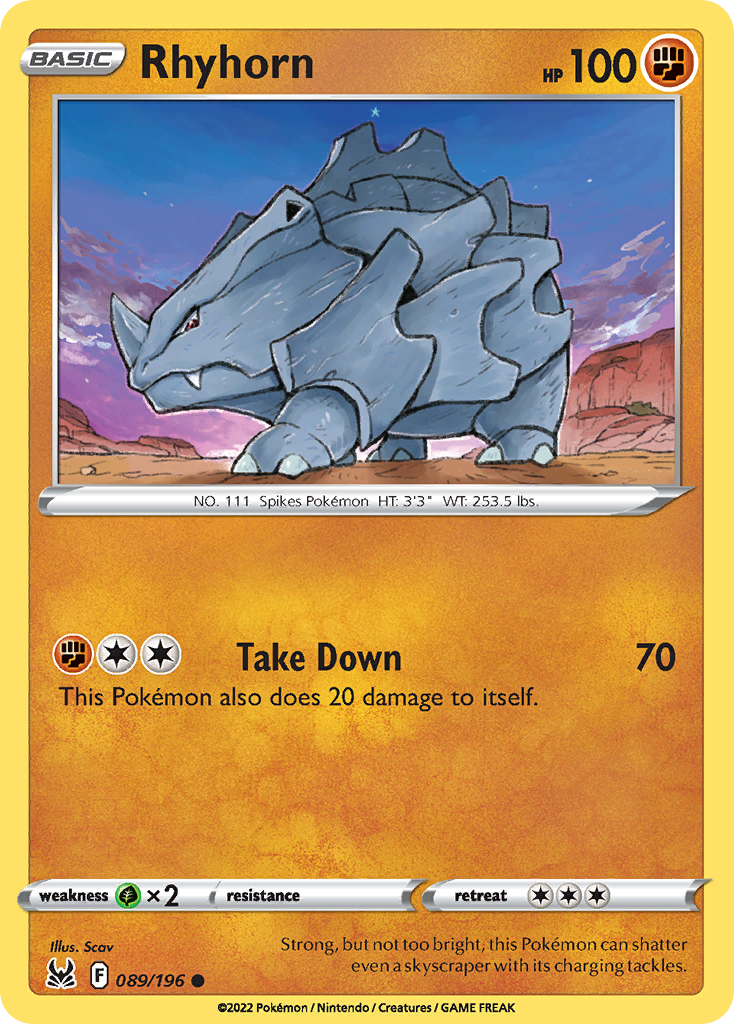 Lost Origin Rhyhorn #89/196