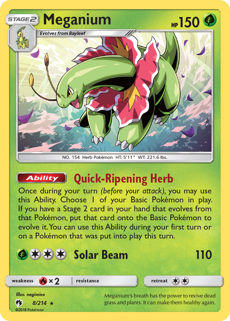 Lost Thunder Holo Meganium #8/214