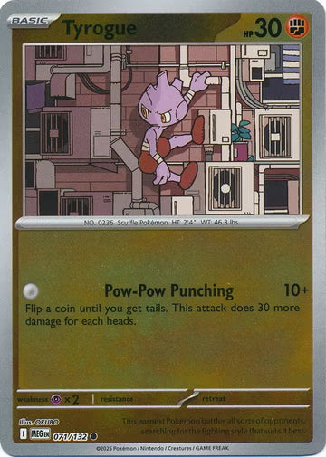 Mega Evolution Tyrogue #071/132 Reverse Holo