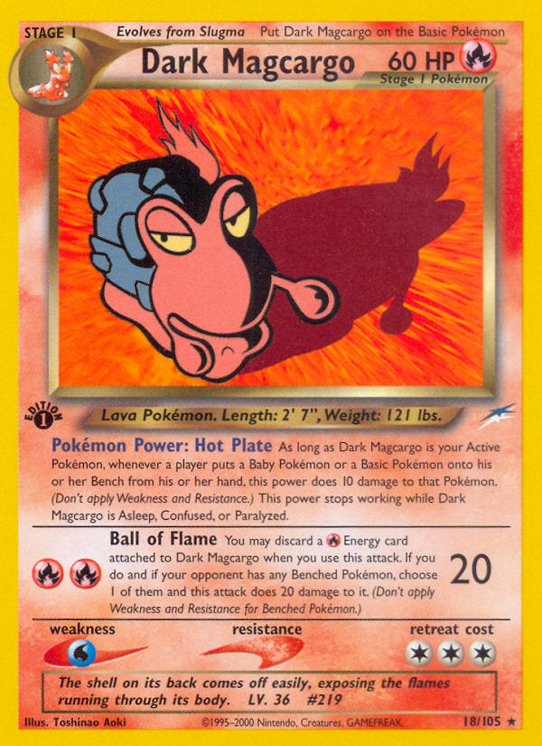 Neo Destiny Dark Magcargo #18/105 first edition