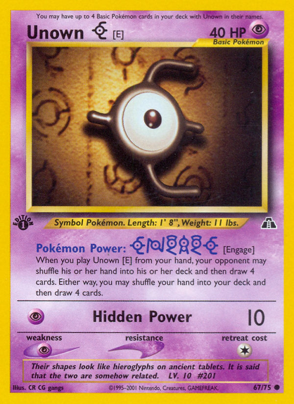 Neo Discovery Unown E #67/75 first edition