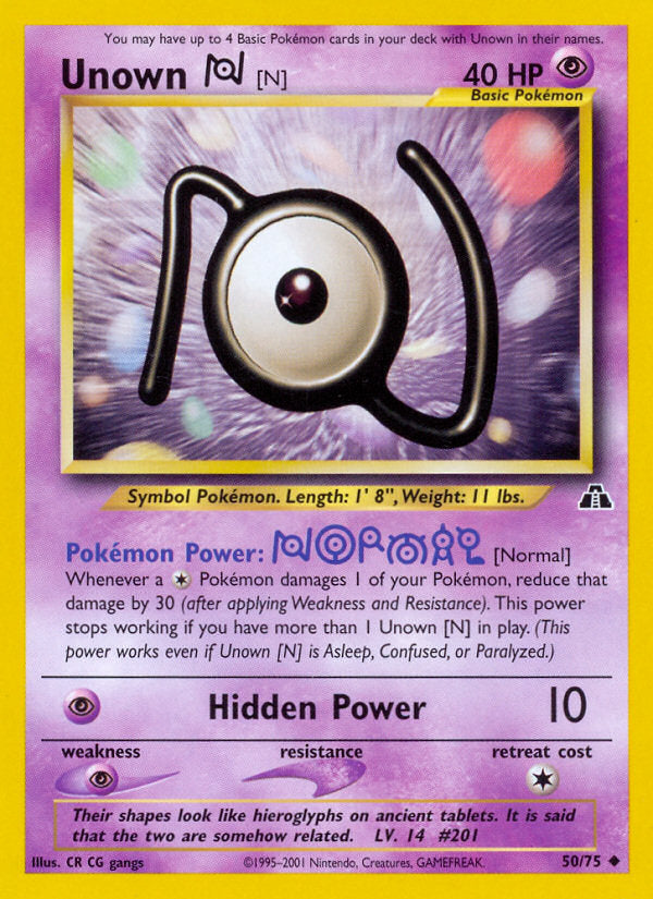 Neo Discovery Unown N #50/75 unlimited