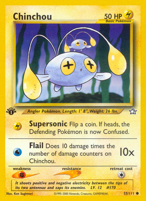 Neo Genesis Chinchou #55/111 first edition