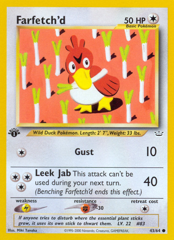 Neo Revelation Farfetch'd #43/64 first edition