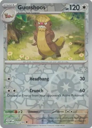 Obsidian Flames Gumshoos #177/197 reverse holo