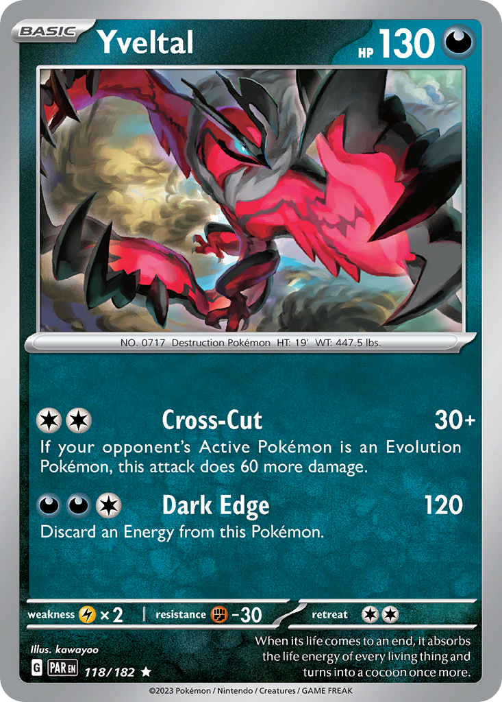 Paradox Rift Holo Yveltal #118/182