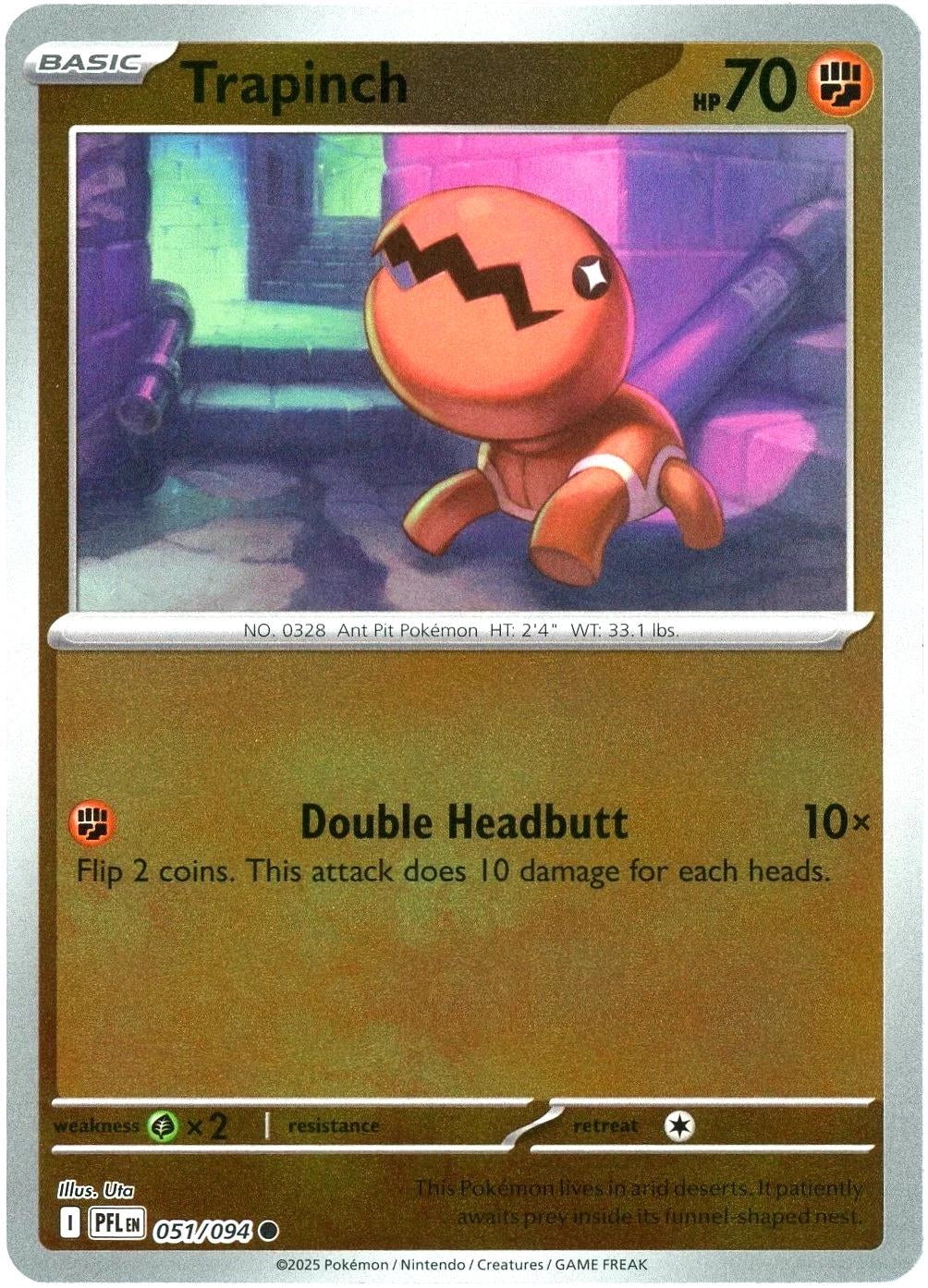 Phantasmal Flames Trapinch #051/94 Reverse Holo