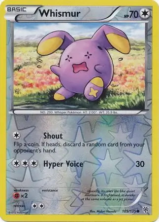 Plasma Storm Whismur #105/135 reverse holo