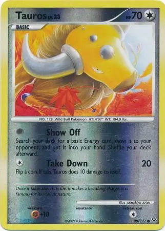 Platinum Tauros #98/127 reverse holo