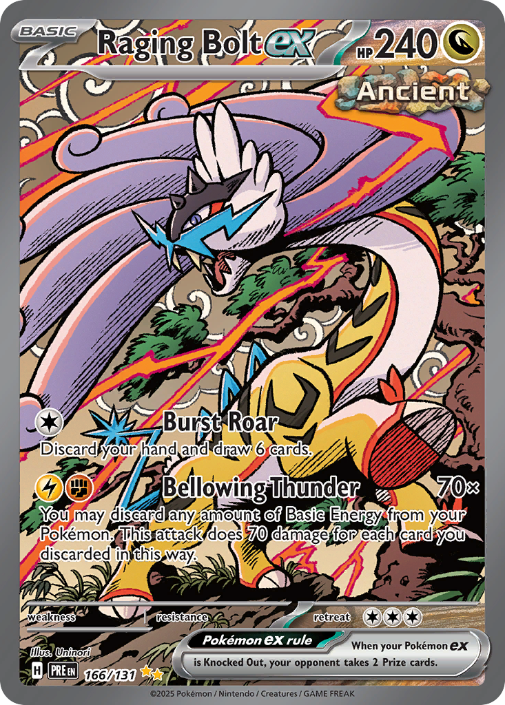 Prismatic Evolutions Raging Bolt ex #166/131