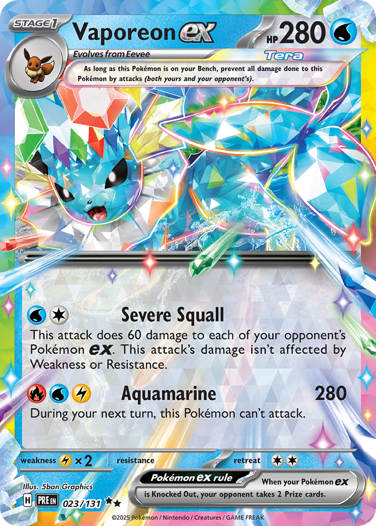 Prismatic Evolutions Vaporeon ex #023/131