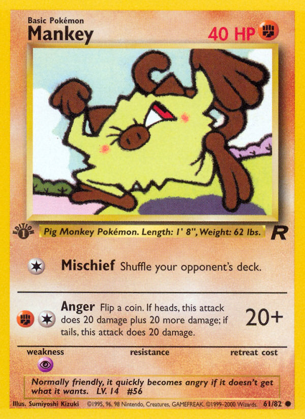 Rocket set Mankey #61/82 first edition