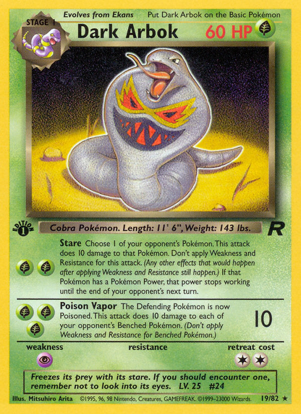 Rocket set Non Holo Dark Arbok #19/82 first edition
