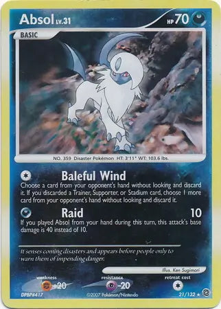 Secret Wonders Absol #21/132 reverse holo