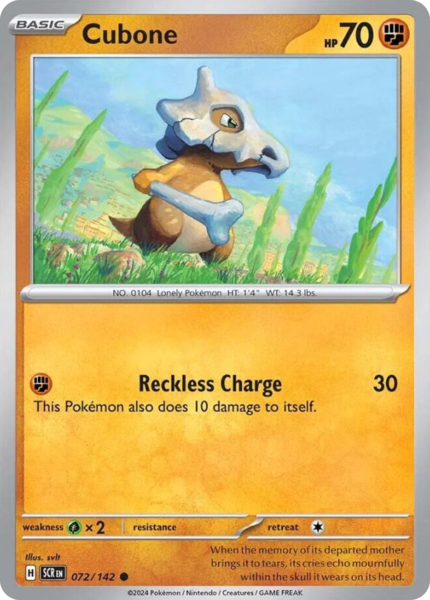 Stellar Crown Cubone #72/142