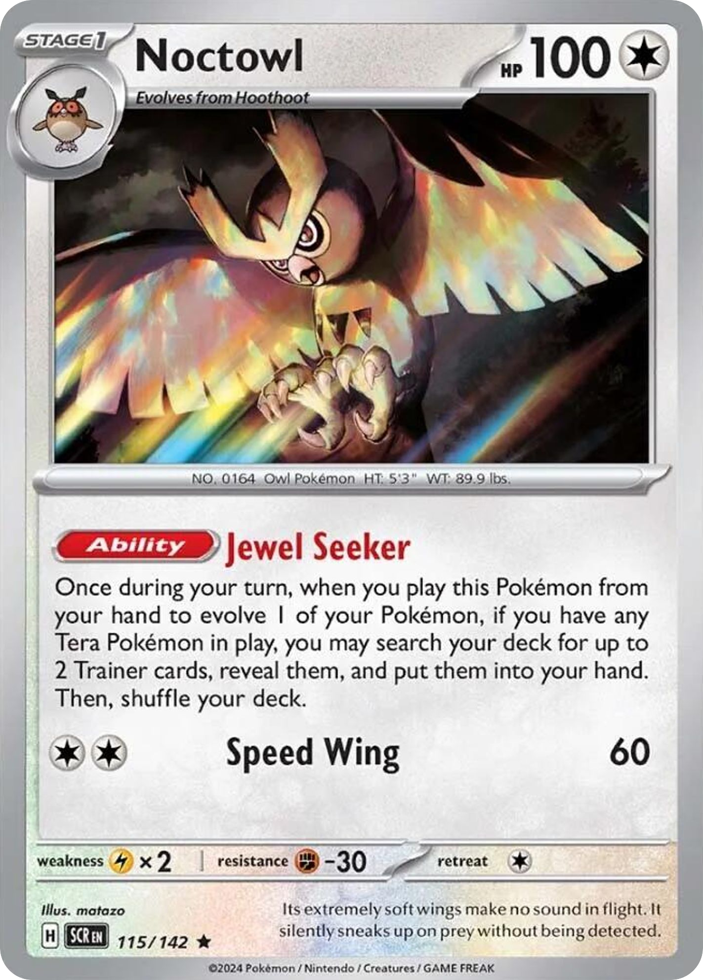 Stellar Crown Holo Noctowl #115/142