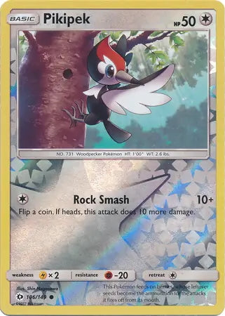 Sun & Moon Pikipek #106/149 reverse holo