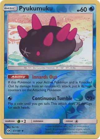 Sun & Moon Pyukumuku #47/149 reverse holo