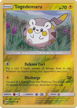 Sun & Moon Togedemaru #53/149 reverse holo