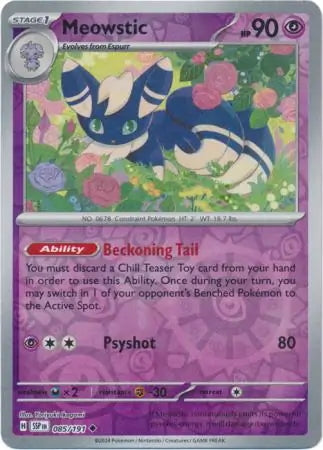 Surging Sparks Meowstic #85/191 reverse holo