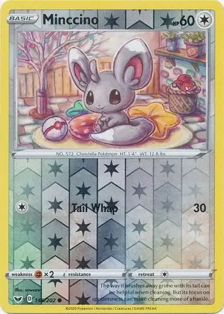Sword & Shield Minccino #146/202 reverse holo