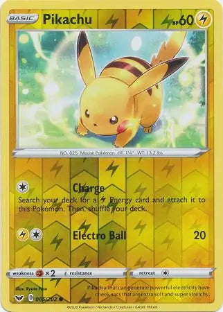 Sword & Shield Pikachu #65/202 reverse holo