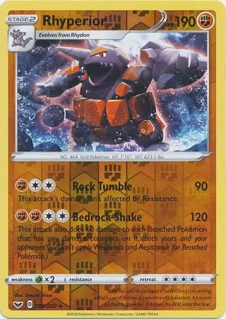 Sword & Shield Rhyperior #99/202 reverse holo