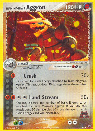 Team Magma v Aqua Holo Team Magma's Aggron #7/95