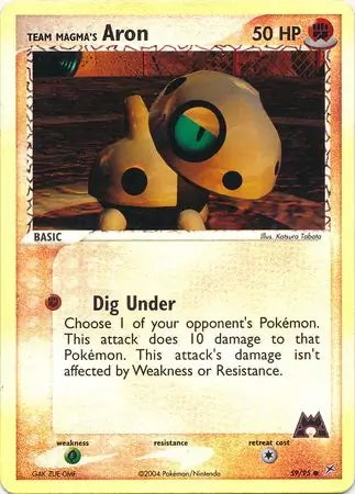Team Magma v Aqua Team Magma's Aron #59/95 reverse holo