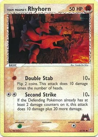 Team Magma v Aqua Team Magma's Rhyhorn #67/95 reverse holo
