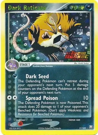 Team Rocket Returns Dark Raticate #17/109 reverse holo