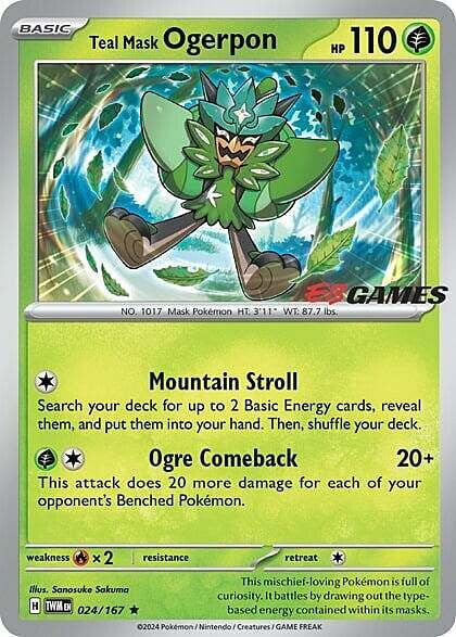 Twilight Masquerade Holo Teal Mask Ogerpon #24 EB Games