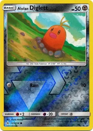 Unbroken Bonds Alolan Diglett #121/214 reverse holo