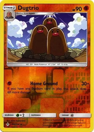 Unbroken Bonds Dugtrio #86/214 reverse holo