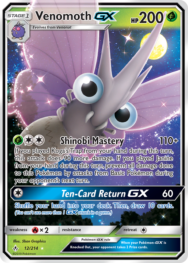 Unbroken Bonds Venomoth GX #12/214