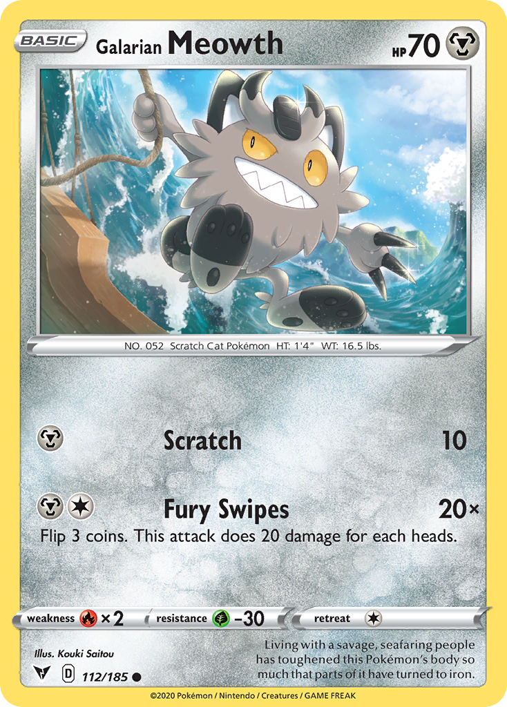 Vivid Voltage Galarian Meowth #112/185