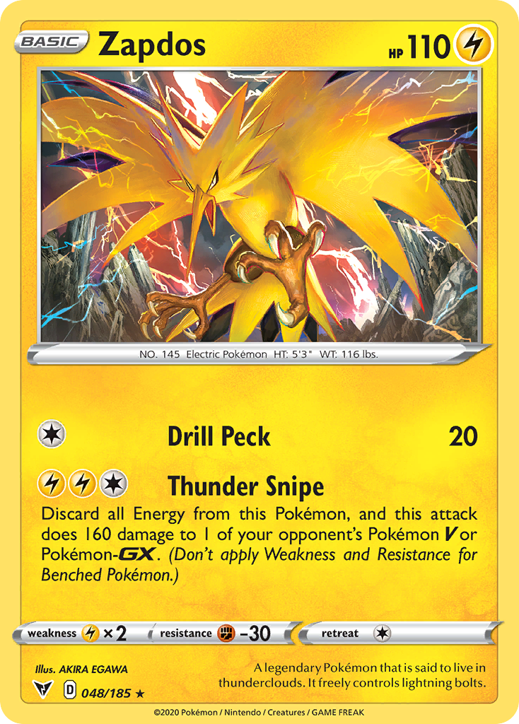 Vivid Voltage Holo Zapdos #48/185