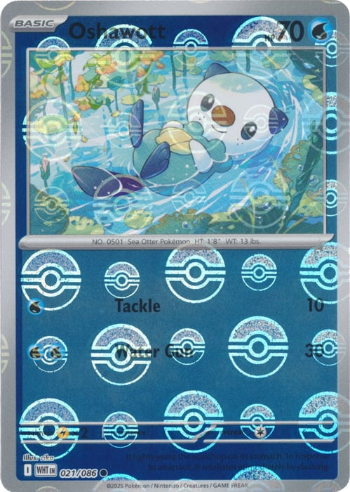 White Flare Oshawott #21/86 Pokeball Holo