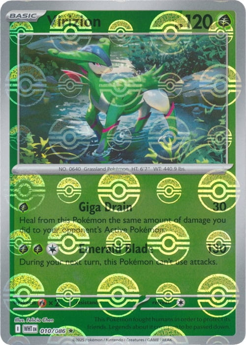 White Flare Virizion #10/86 Pokeball Holo